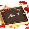 Chocolates with "Miss U" message