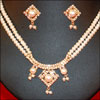 White CZ Stones Pearls Set 