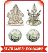 SILVER GANESH IDOLS & COINS
