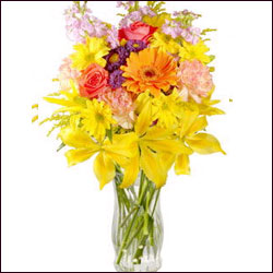 "RadhaKrishna n Flower arrangement-001 - Click here to View more details about this Product