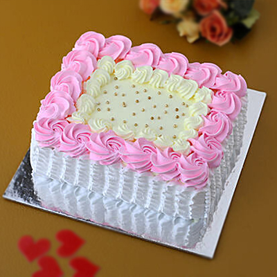 Square White Forest Cake Home Delivery | Indiagift