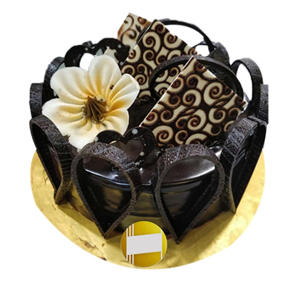 Chocolate Drip Cake with Chocolate Garnish - Order Online