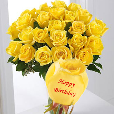 happy birthday yellow roses images