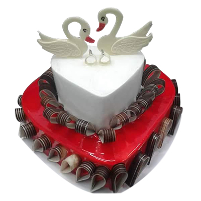 Eggless New Year Rose Heart Step Cake by CakeZone | Gift Premium Cakes  Online | Buy Now