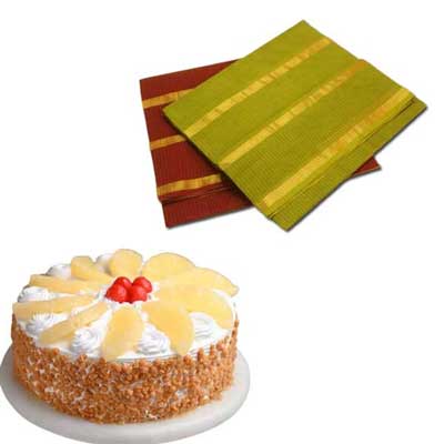 "Round shape Pineapple cake with Design - 1kg - Click here to View more details about this Product