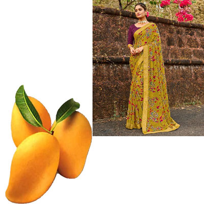 "Fancy Silk Saree Seymore Kamaline - 10034, Mangoes - 5 kgs - Click here to View more details about this Product