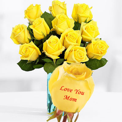 happy birthday mom yellow roses