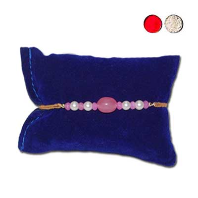 "Radiant Pearl Rakhi - JPJUN-23-026 -code_040(Single Rakhi) - Click here to View more details about this Product