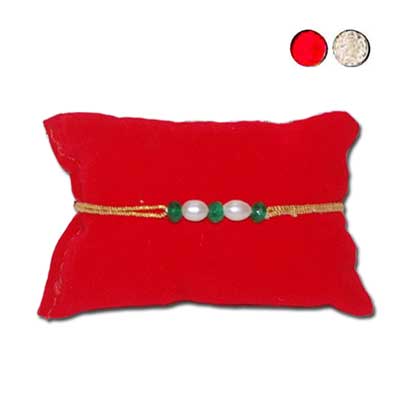 "Bliss Pearls Rakhi - JPJUN-23-047-CODE-023 - Click here to View more details about this Product