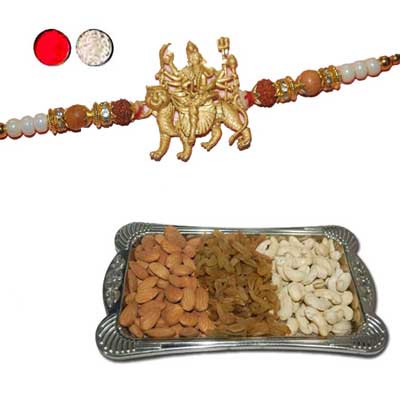 "Rakhi - ZR-5400 A (Single Rakhi) , Dryfruit Thali - code RD500 - Click here to View more details about this Product