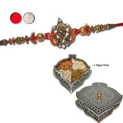 "Rakhi - FR- 8410 A (Single Rakhi), Mysore Dry Fruit Box -Code DFB4000 - Click here to View more details about this Product