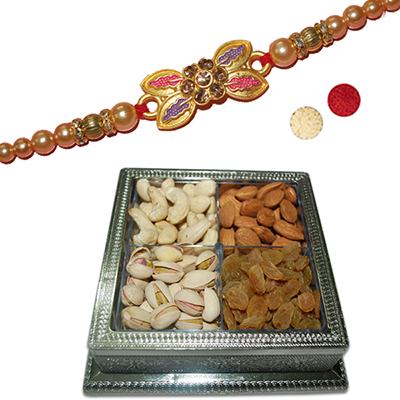 "Rakhi - ZR-5440 A (Single Rakhi), Dryfruit Box - DFB3000 - Click here to View more details about this Product