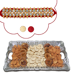 Rakhi - SR-9100 -288(Single Rakhi), Dryfruit Thali - RD100