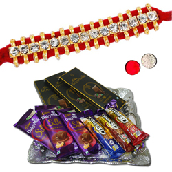 Rakhi - SR-9160 -(Single Rakhi), Choco Thali - RC15