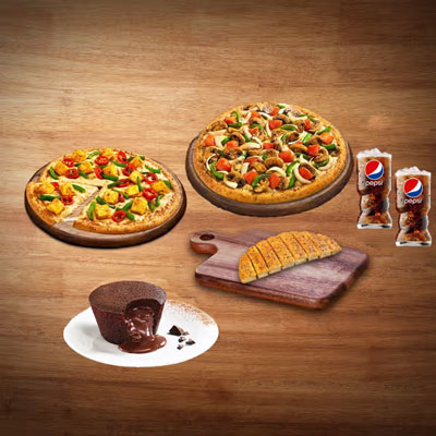 "Meal for 4 from Dominos (Veg) - Combo - 07 - Click here to View more details about this Product