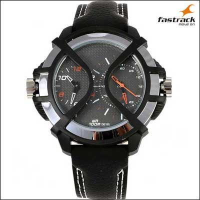 fastrack bikers watch black