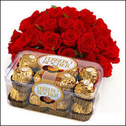 "Red roses with Cho.. - Click here to View more details about this Product