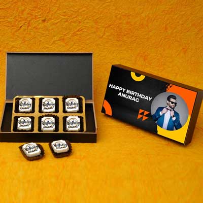 "Personalised chocolate Box (6 pcs) - code NPC01 - Click here to View more details about this Product