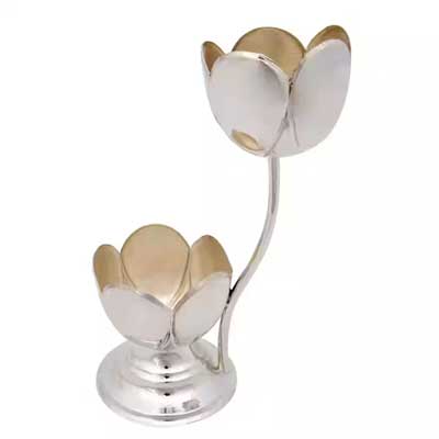 "Silver Pasupu kumkum stand - Click here to View more details about this Product