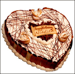 "Fancy Heart Cake 1.5 kg Fresh Cream chocolate Cake - Click here to View more details about this Product