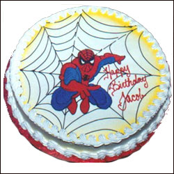 "Spiderman Cake - 2.5 Kg Fresh Cream Cake (Photo Cake) - Click here to View more details about this Product