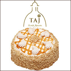 "Designer Round shape Caramel Walnut Cake - 1 Kg - Click here to View more details about this Product