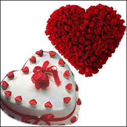 "Designer Heart shape Pure Chocolate Cake -1 Kg - Click here to View more details about this Product