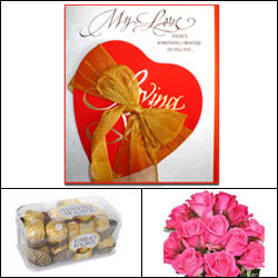 "Musical Greeting card  with Roses and chocolates - Click here to View more details about this Product