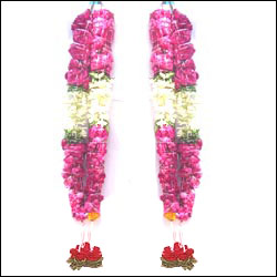 "Rose Garlands with Lilies ( 2 Garlands) - Click here to View more details about this Product