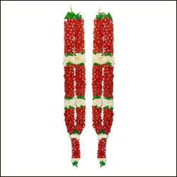 "Red Rose Petal Garlands ( 2 garlands) - Click here to View more details about this Product