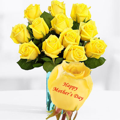 Happy Mothers Day Yellow Roses