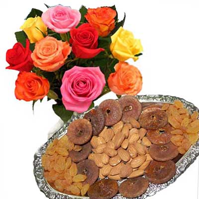 "Roses , Dryfruit Thali - Click here to View more details about this Product