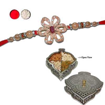 "RAKHIS -AD 4020 A (Single Rakhi),Mysore Dry Fruit Box -Code DFB4000 - Click here to View more details about this Product