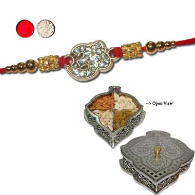 "Rakhi - FR- 8380 A (Single Rakhi),  Mysore Dry Fruit Box -Code DFB4000 - Click here to View more details about this Product