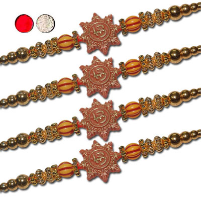 "Fancy Rakhi - FR- 8100 A - Code 240 (4 RAKHIS) - Click here to View more details about this Product