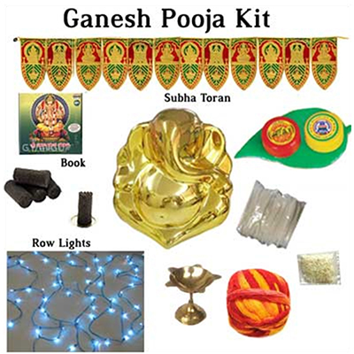 "Ganesh Pooja Kit worth of Rs.600 Just for 4.99$ (10 products) - Click here to View more details about this Product