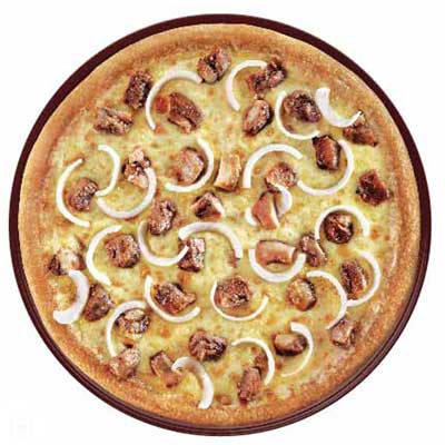 "Onion Barbeque Chicken Pizzas (2 pieces) (Non Veg)(Dominos) - Click here to View more details about this Product