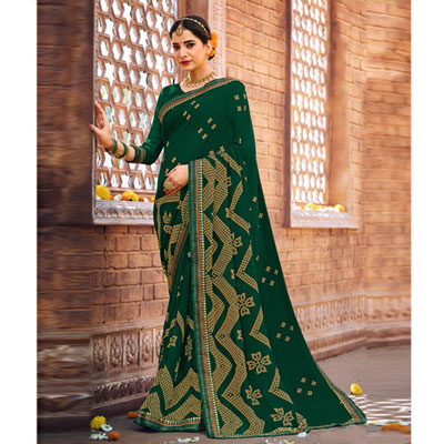 "Fancy Silk Saree Seymore Kesaria -11366 - Click here to View more details about this Product