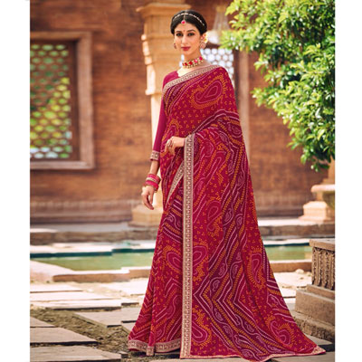 "Fancy Silk Saree Seymore Kesaria -11376 - Click here to View more details about this Product