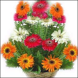 "Flower Basket with Roses and Chrysanthemums - Click here to View more details about this Product