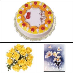 "Creamy Pink Vanilla flavor half shape Cake - 500gms - Click here to View more details about this Product