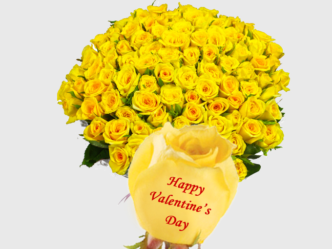 "Talking Roses (Print on Rose) (100 Yellow Roses) - Click here to View more details about this Product